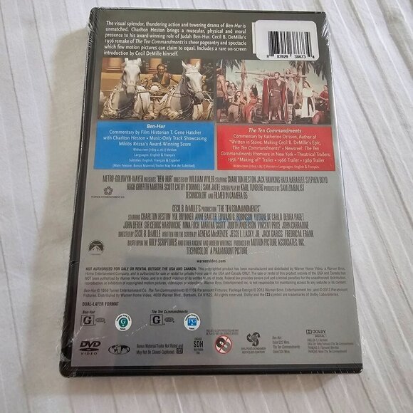 New Double Feature DVD: Ben-Hur & The Ten Commandments DVD Promo Edition - Picture 2 of 7